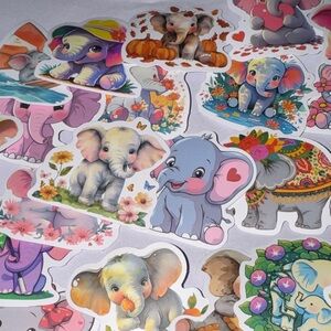 Colorful Elephant Stickers